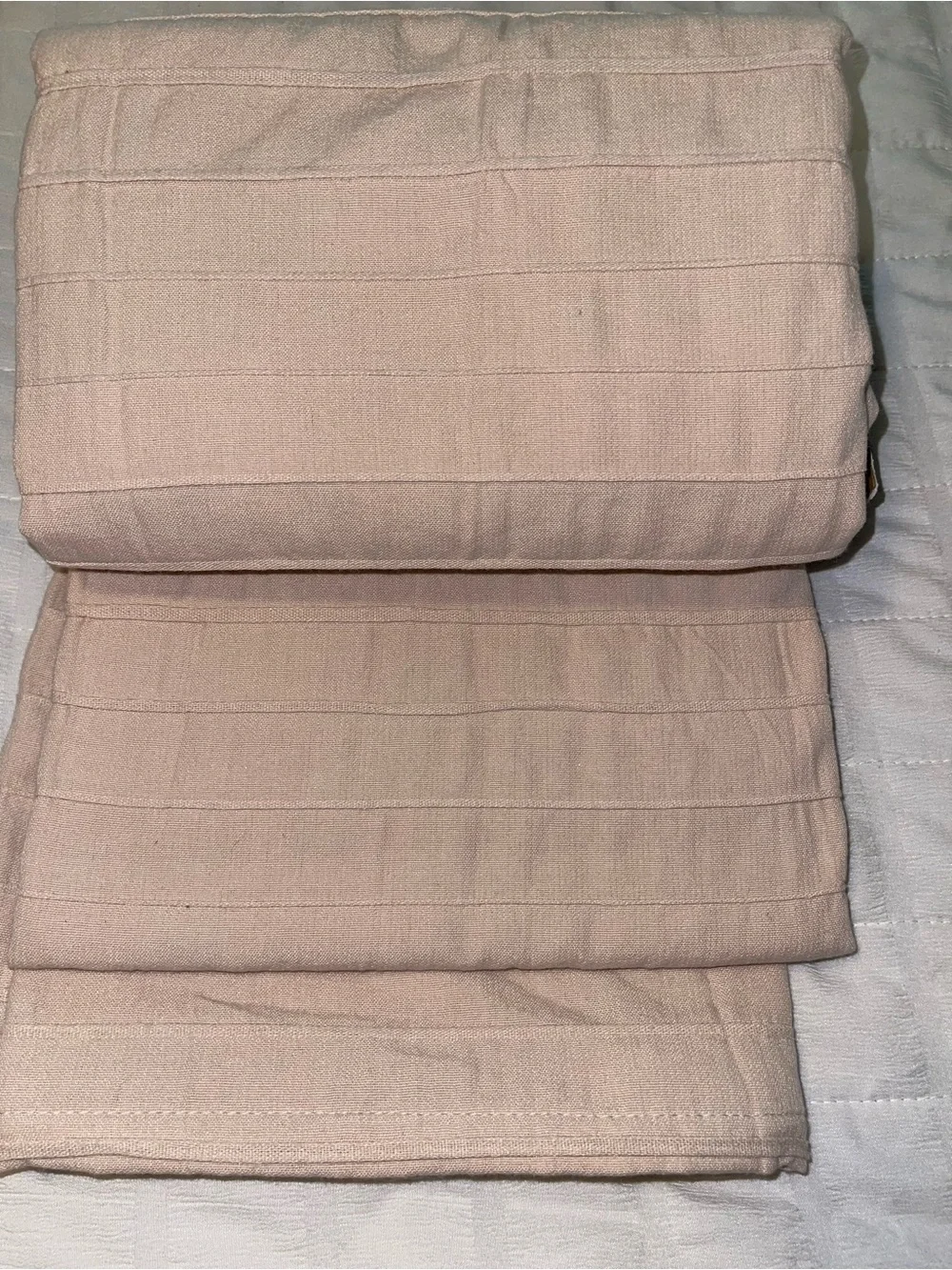 Vera Wang Beige Textured Stripe Shower Curtain